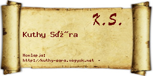 Kuthy Sára névjegykártya